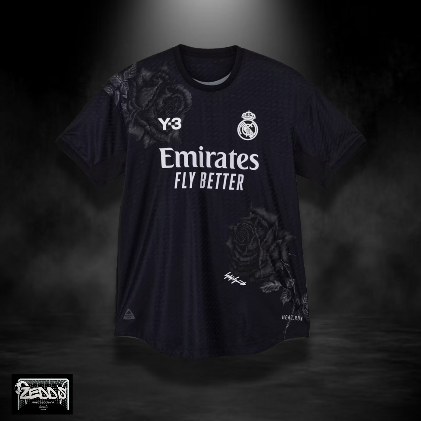 Real Madrid 2023/24 Y-3 Black Roses Shirt (Player Version)