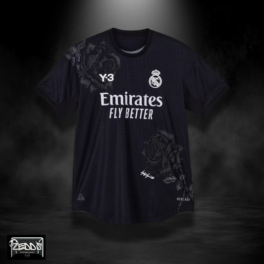 Real Madrid 2023/24 Y-3 Black Roses Shirt (Player Version)